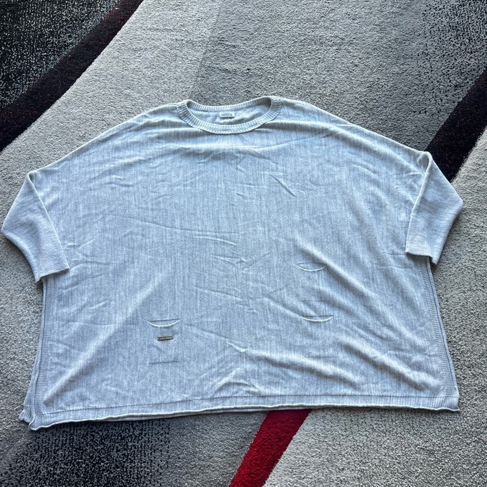 Mersea Heathered Gray Oversized Crewneck Sweater